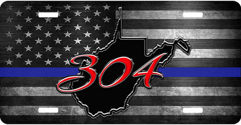 WV Red 304 License Plate