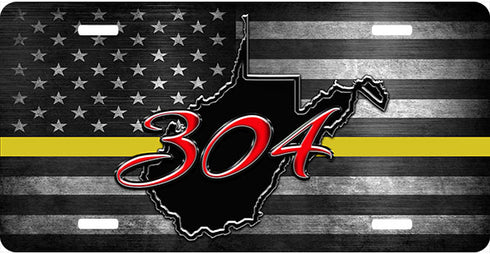 WV Red 304 License Plate