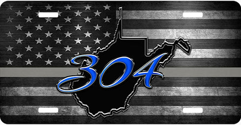 WV Blue 304 License Plate