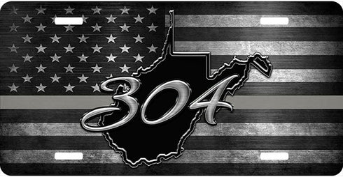 WV Gray 304 License Plate