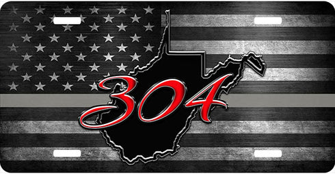 WV Red 304 License Plate