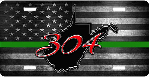 WV Red 304 License Plate