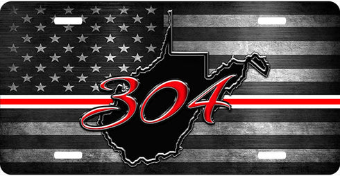 WV Red 304 License Plate