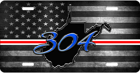 WV Blue 304 License Plate
