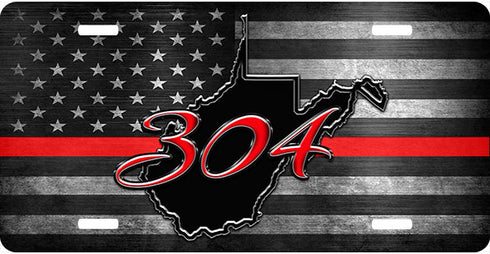 WV Red 304 License Plate