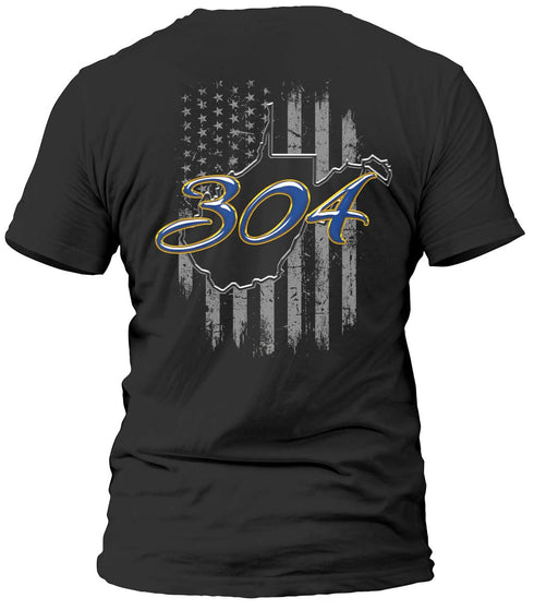 West Virginia Distressed Flag Blue 304 T-Shirt
