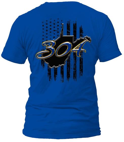 West Virginia Distressed Flag Blue 304 T-Shirt