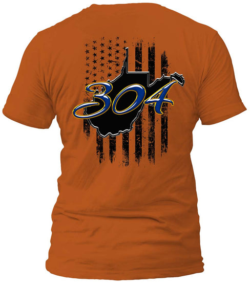 West Virginia Distressed Flag Blue 304 T-Shirt