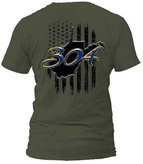 West Virginia Distressed Flag Blue 304 T-Shirt