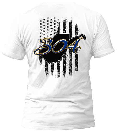 West Virginia Distressed Flag Blue 304 T-Shirt
