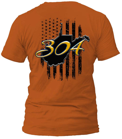 West Virginia Distressed Flag Gold 304 T-Shirt