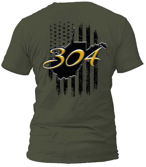 West Virginia Distressed Flag Gold 304 T-Shirt