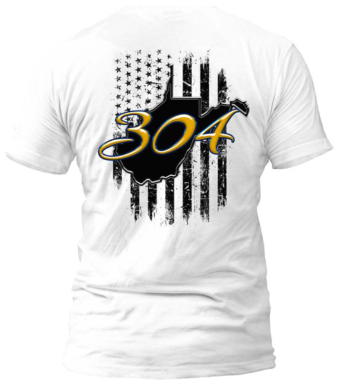 West Virginia Distressed Flag Gold 304 T-Shirt