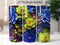 3D Blue and Yellow Flowers 20 oz Skinny Tumbler Sublimation Design