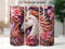 3D Peach and Pink Unicorn Floral 20 oz Skinny Tumbler Sublimation Design