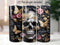 3D Silver Skull 20 oz Skinny Tumbler Sublimation Design