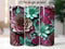 3D Teal and Magenta Flowers 20 oz Skinny Tumbler Sublimation Design