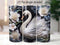 3D White Swan Floral 20 oz Skinny Tumbler Sublimation Design