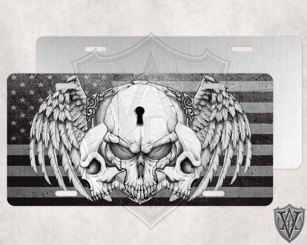 Three Skulls License Plate