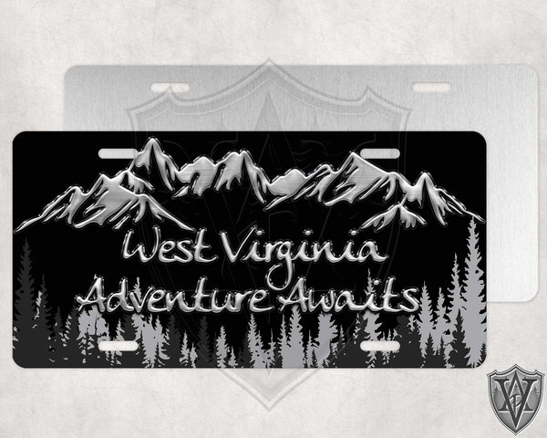 Adventure Awaits West Virginia Trees License Plate