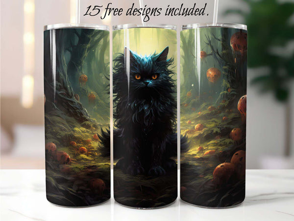 Angry Kitten 20 oz Skinny Tumbler Sublimation Design