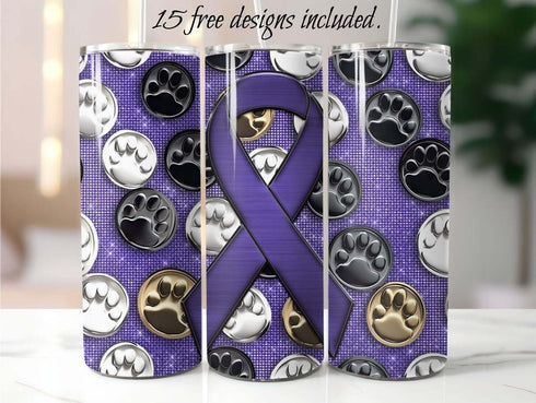 Animal Abuse Awareness 20 oz Skinny Tumbler Sublimation Design