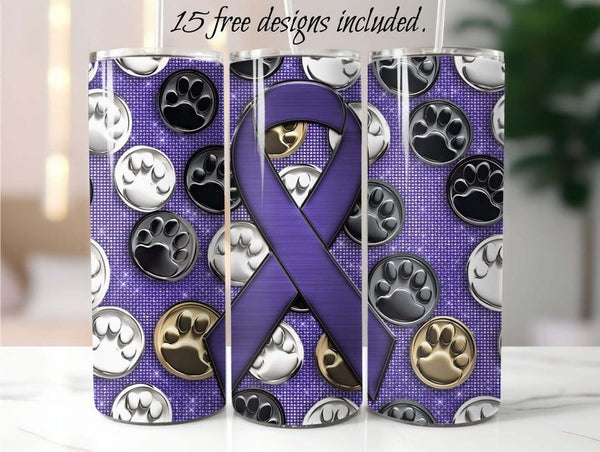 Animal Abuse Awareness 20 oz Skinny Tumbler Sublimation Design