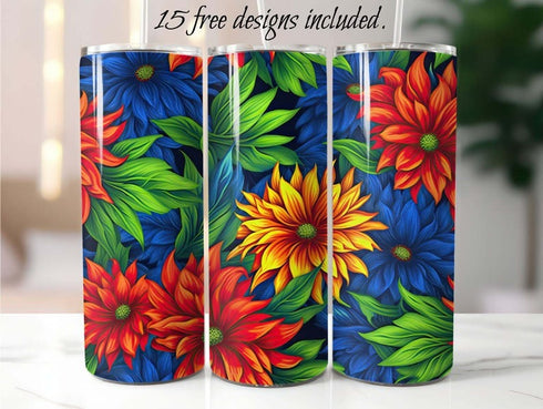 Autism Daisies 20 oz Skinny Tumbler Sublimation Design