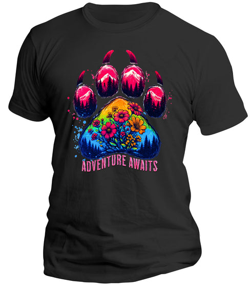 Adventure Awaits Wolf Paw T-Shirt
