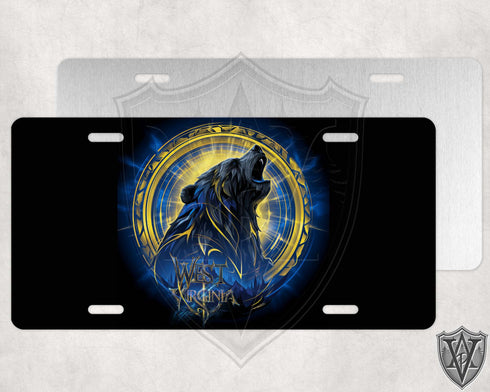 Blue and Gold West Virginia Black Bear License Plate