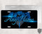 Blue Bleeding Rose Your Text License Plate