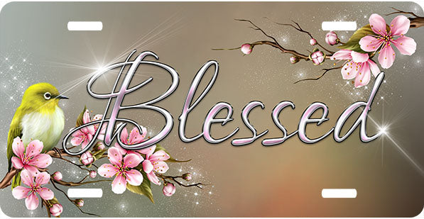 Blessed Cherry Blossoms License Plate