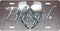 Blessed Silver Wings Blue Outline License Plate