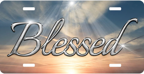 Blessed Sunset License Plate