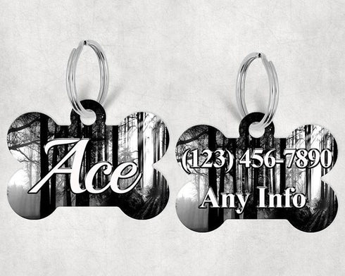 Bone Shape Dog Tag Dark Forest