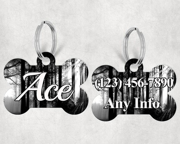Bone Shape Dog Tag Dark Forest