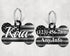 Bone Shape Dog Tag Gray and Black Flag