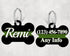 Bone Shape Dog Tag Green Line