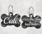 Bone Shape Dog Tag Silver Gray Marble