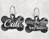 Bone Shape Dog Tag Silver Gray Marble