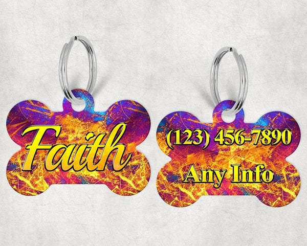 Bone Shape Dog Tag Splatter