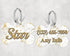 Bone Shape Dog Tag White and Gold Marble