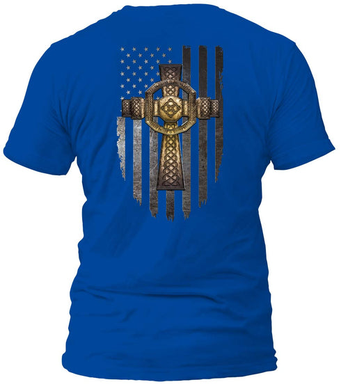 Celtic Cross American Flag T-shirt