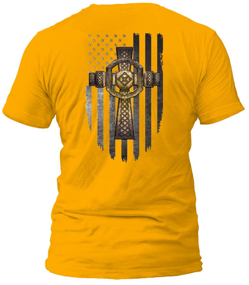 Celtic Cross American Flag T-shirt