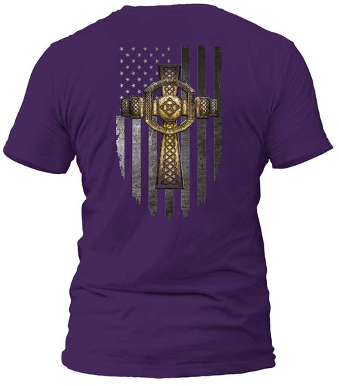 Celtic Cross American Flag T-shirt