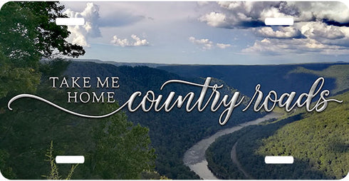 Country Roads New River License Plate