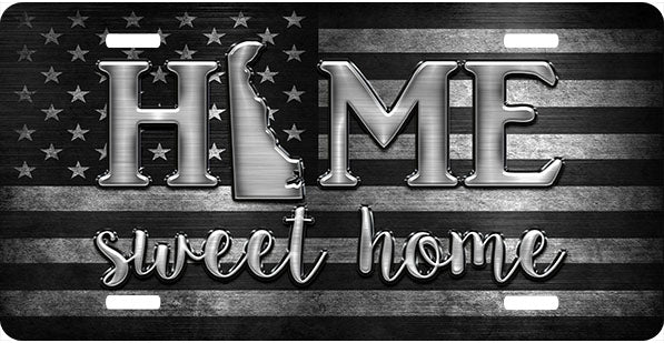 Delaware Black and Gray Home Sweet Home License Plate