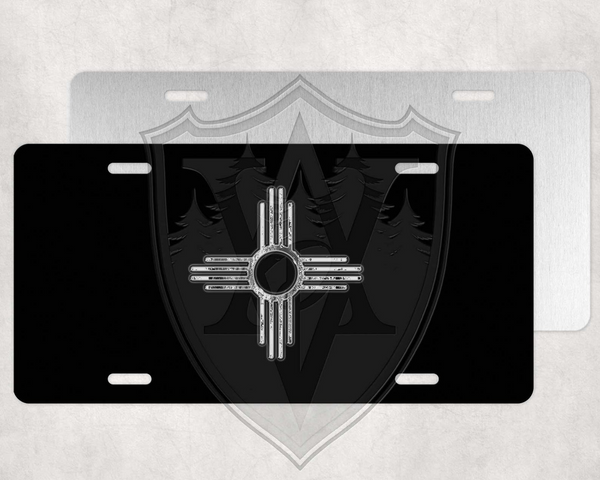 White Distressed Zia License Plate