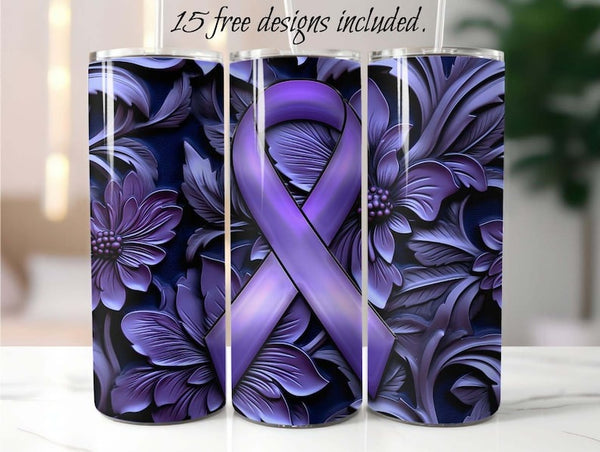 Domestic Violence Awareness 20 oz Skinny Tumbler Sublimation Design
