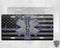 Star Of Life Blue Outline Metal Flag License Plate